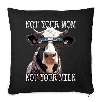 Pas ta mère Pas ton lait Végétalien Végétarien Végétarien - Housse de coussin décorative 45 x 45 cm - noir - Devant