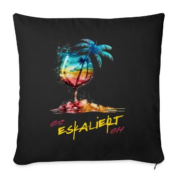 Costume de fête « It Escalates Anyway » pour une soirée entre filles - Housse de coussin décorative 45 x 45 cm - noir - Devant