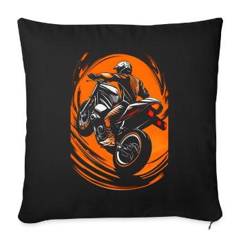Biker Motorcyclists - Sofa pillowcase 17,3'' x 17,3'' (45 x 45 cm) - black - Front