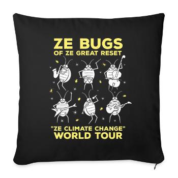 Ze Bugs Climate Change Rock Band - Sofa pillowcase 17,3'' x 17,3'' (45 x 45 cm) - black - Front