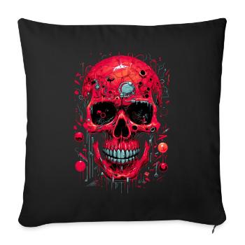 Bloody Skull Biomechanics Abstract Art - Sofa pillowcase 17,3'' x 17,3'' (45 x 45 cm) - black - Front