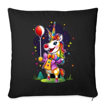 Clown Einhorn Unicorn - Sofa pillowcase 17,3'' x 17,3'' (45 x 45 cm) - black - Front