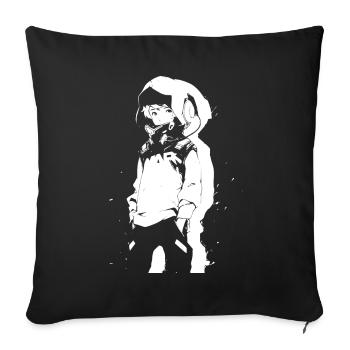 Le cool Cyberpunk Style Anime Boy Otaku de Shibuya - Housse de coussin décorative 45 x 45 cm - noir - Devant
