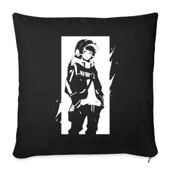 Le cool Cyberpunk Style Anime Boy Otaku de Shibuya - Housse de coussin décorative 45 x 45 cm - noir - Devant
