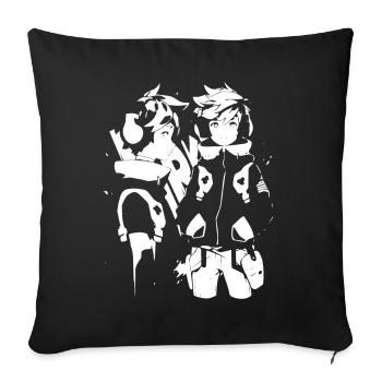 Le cool Cyberpunk Style Anime Boy Otaku de Shibuya - Housse de coussin décorative 45 x 45 cm - noir - Devant