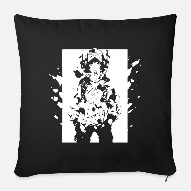 Shibuya's cool Cyberpunk Style Anime Boy Otaku - Sofakissenbezug 45 x 45 cm - Schwarz