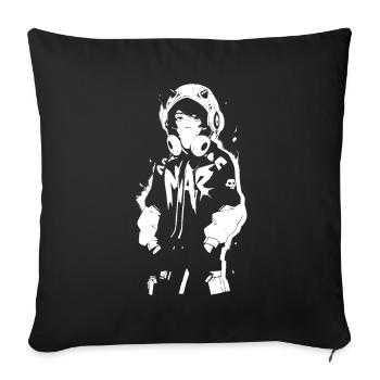 Le cool Cyberpunk Style Anime Boy Otaku de Shibuya - Housse de coussin décorative 45 x 45 cm - noir - Devant