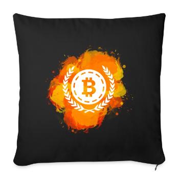 Bitcoin Crypto Cryptocurrency Splash - Sofa pillowcase 17,3'' x 17,3'' (45 x 45 cm) - black - Front