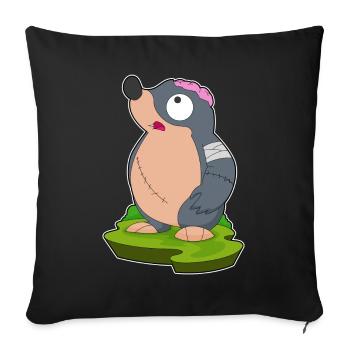 Taupe Halloween Zombie - Housse de coussin décorative 45 x 45 cm - noir - Devant