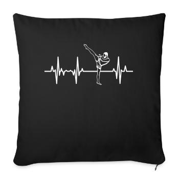 Kickboxer ECG Heart Line - Sofa pillowcase 17,3'' x 17,3'' (45 x 45 cm) - black - Front
