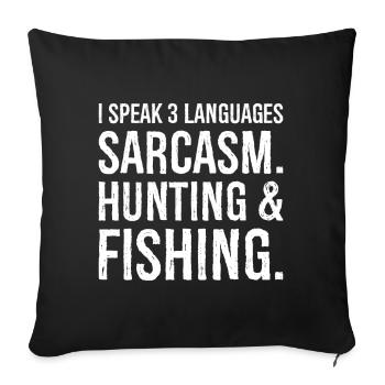 I speak 3 languages funny shirt - Sofa pillowcase 17,3'' x 17,3'' (45 x 45 cm) - black - Front