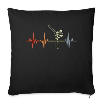 Vintage Kickboxer Heart Palpitations - Sofa pillowcase 17,3'' x 17,3'' (45 x 45 cm) - black - Front