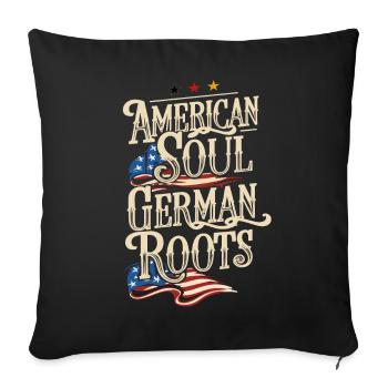 Âme américaine Racines allemandes Allemagne Amérique - Housse de coussin décorative 45 x 45 cm - noir - Devant
