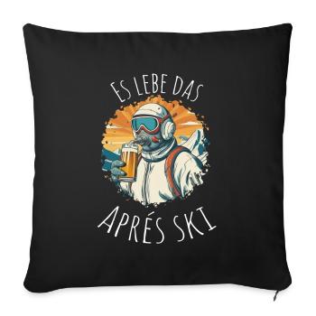 Hüttengaudi - Long live après-ski - Sofa pillowcase 17,3'' x 17,3'' (45 x 45 cm) - black - Front