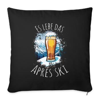 Long live the hut fun - après ski - Sofa pillowcase 17,3'' x 17,3'' (45 x 45 cm) - black - Front