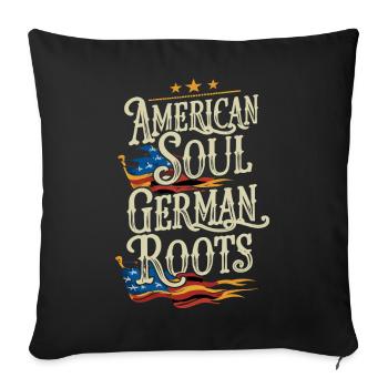 Âme américaine Racines allemandes Allemagne Amérique - Housse de coussin décorative 45 x 45 cm - noir - Devant