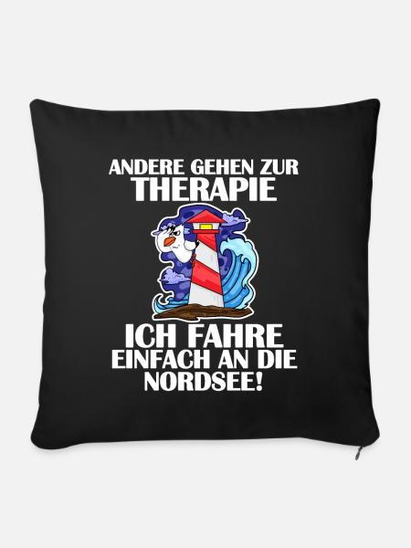 Nordsee Spruch - Sofakissenbezug 45 x 45 cm - Schwarz