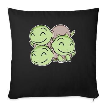 Motif de tortue - Housse de coussin décorative 45 x 45 cm - noir - Devant