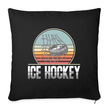 Eishockey Hockey sur glace - Housse de coussin décorative 45 x 45 cm - noir - Devant