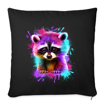 Raton laveur - Housse de coussin décorative 45 x 45 cm - noir - Devant