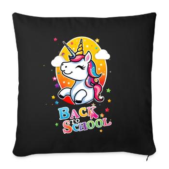 Unicorn unicorn back to school - Sofa pillowcase 17,3'' x 17,3'' (45 x 45 cm) - black - Front