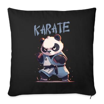 Lustiger japanischer Karate Panda Kawaii Karateka - Sofakissenbezug 45 x 45 cm - Schwarz - Vorne