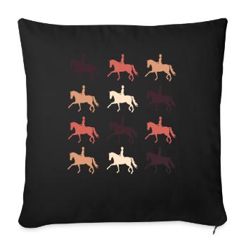 Dressage horse - Sofa pillowcase 17,3'' x 17,3'' (45 x 45 cm) - black - Front