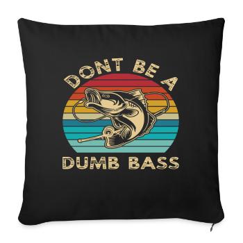 Vintage Retro Bass Fish Design - Housse de coussin décorative 45 x 45 cm - noir - Devant