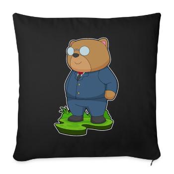Ours marié costume mariage - Housse de coussin décorative 45 x 45 cm - noir - Devant
