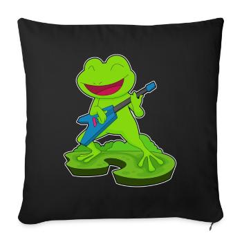 Frog Musician Guitar Music - Sofa pillowcase 17,3'' x 17,3'' (45 x 45 cm) - black - Front