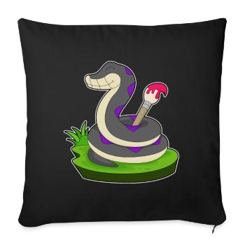 Snake Painter Peinture au pinceau - Housse de coussin décorative 45 x 45 cm - noir - Devant