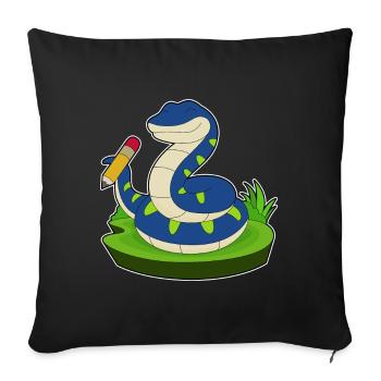 École de crayon Snake Student - Housse de coussin décorative 45 x 45 cm - noir - Devant