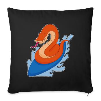 Été de surf sur la planche de surf Snake - Housse de coussin décorative 45 x 45 cm - noir - Devant