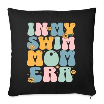 À l’époque de ma maman nageuse - Swim Swimmer Swimming - Housse de coussin décorative 45 x 45 cm - noir - Devant