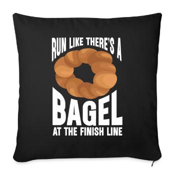 Bagel Geschenk Essen Bagel - Sofakissenbezug 45 x 45 cm - Schwarz - Vorne