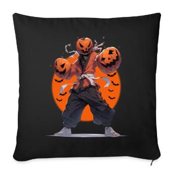 Halloween Kürbis Kämpfer Martial Arts MMA Kawaii - Sofakissenbezug 45 x 45 cm - Schwarz - Vorne