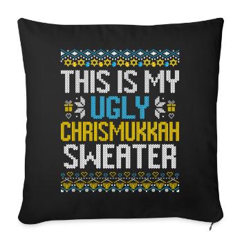 Joyeux Noël Noël Hanoukka Noël - Housse de coussin décorative 45 x 45 cm - noir - Devant