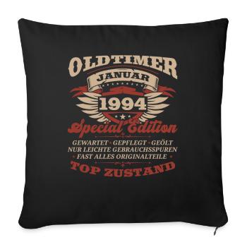 30th birthday classic car January vintage 1994 - Sofa pillowcase 17,3'' x 17,3'' (45 x 45 cm) - black - Front