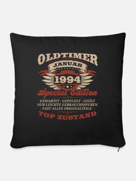30. Geburtstag Oldtimer Januar Jahrgang 1994 - Sofakissenbezug 45 x 45 cm - Schwarz