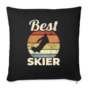 Meilleur skieur - Housse de coussin décorative 45 x 45 cm - noir - Devant