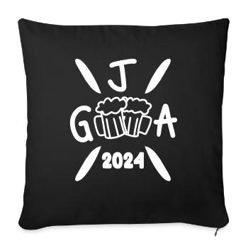 2024 Junggesellenabschied Crew Feier - Sofakissenbezug 45 x 45 cm - Schwarz - Vorne