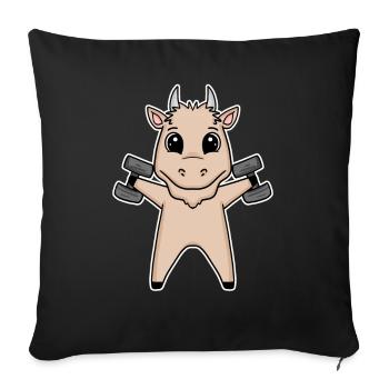 Goat Dumbbell Training Strength Training Fitness - Sofa pillowcase 17,3'' x 17,3'' (45 x 45 cm) - black - Front