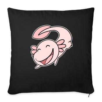 Axolotl Motif Kids Cute - Sofa pillowcase 17,3'' x 17,3'' (45 x 45 cm) - black - Front