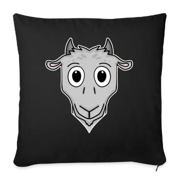 Goat, Animal Head, Animal Head, Goat Head - Sofa pillowcase 17,3'' x 17,3'' (45 x 45 cm) - black - Front