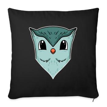 Owl, Animal Head, Animal Head - Sofa pillowcase 17,3'' x 17,3'' (45 x 45 cm) - black - Front
