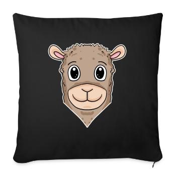 Llama Animal Head Animal Head - Sofa pillowcase 17,3'' x 17,3'' (45 x 45 cm) - black - Front