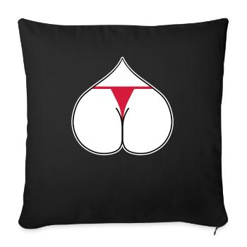 Arsch Herz Liebe - Sofakissenbezug 45 x 45 cm - Schwarz - Vorne