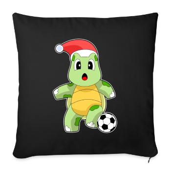 Turtle Christmas Soccer - Sofa pillowcase 17,3'' x 17,3'' (45 x 45 cm) - black - Front