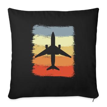 Vintage Aircraft - Sofa pillowcase 17,3'' x 17,3'' (45 x 45 cm) - black - Front