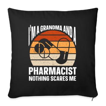 Diplôme de Pharmacien Médecine Pharmacie - Housse de coussin décorative 45 x 45 cm - noir - Devant